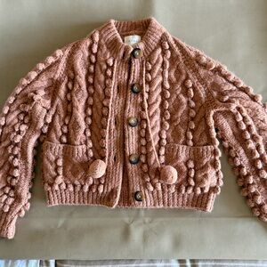Doên Pomme Cardigan Ember Baby Alpaca Hand Knit Sweater M